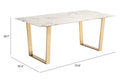 Atlas Dining Table White & Gold