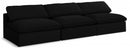 Serene 3 Piece Linen Deluxe Modular Overstuffed Armless Sofa