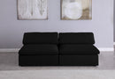 Serene 2 Piece Linen Deluxe Modular Overstuffed Armless Sofa