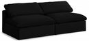 Serene 2 Piece Linen Deluxe Modular Overstuffed Armless Sofa