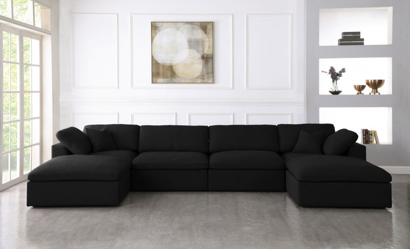 Serene 6 Piece Linen Deluxe Modular Overstuffed Sectional