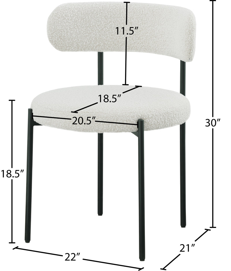 Beacon Boucle Fabric Dining Chair