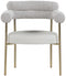 Blake Boucle Fabric and Faux Leather Dining Chair