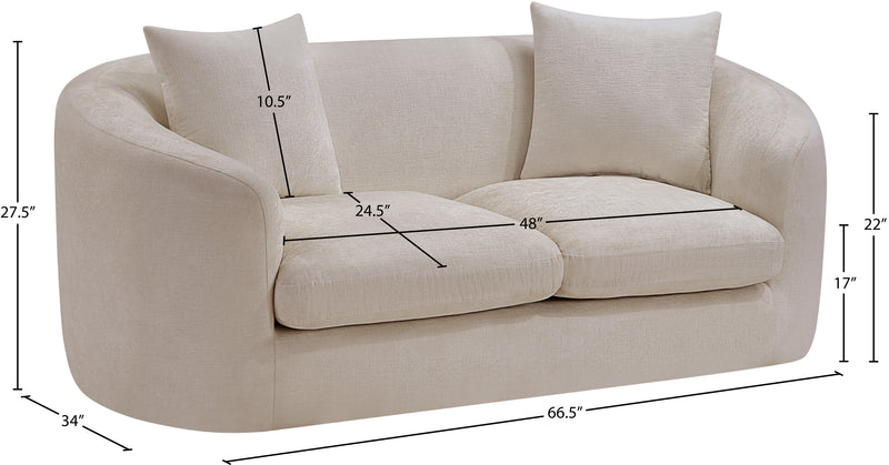 Penelope Chenille Fabric Upholstered Loveseat