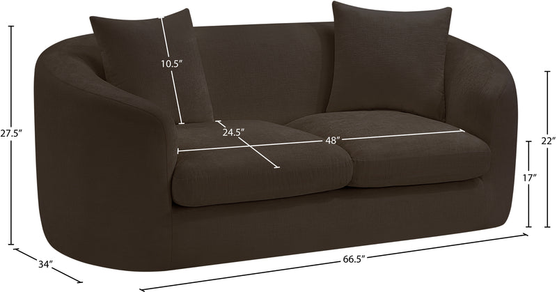 Penelope Chenille Fabric Upholstered Loveseat