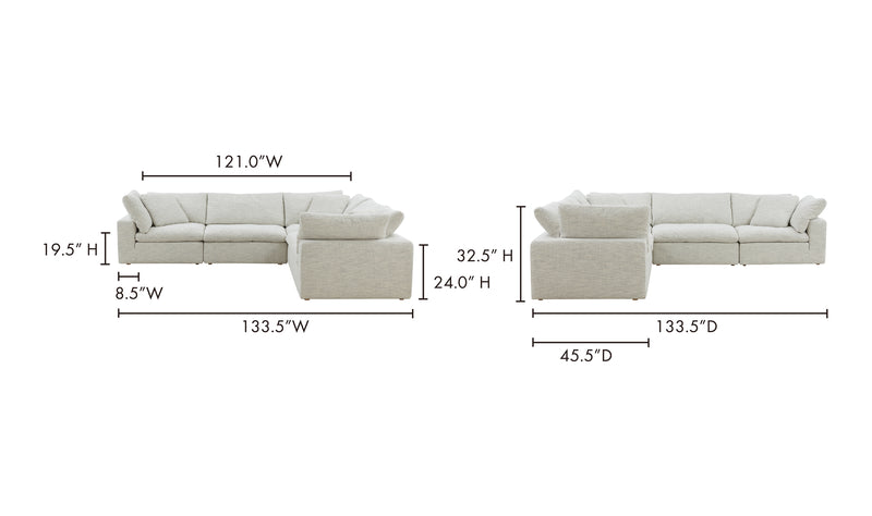 Cloud Luxe Modular Sectional 6 Pcs