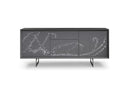 Modrest Hawick - Contemporary Dark Grey + Abstract White Paint Buffet