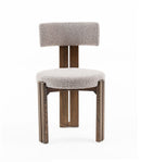 Modrest Sheridan - Mid-Century Modern Grey Fabric + Walnut Dining Chair