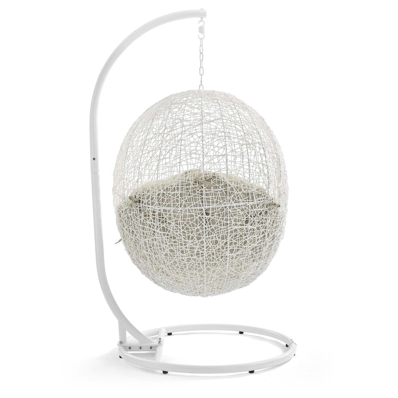 Hide Outdoor Patio Swing Chair With Stand in White