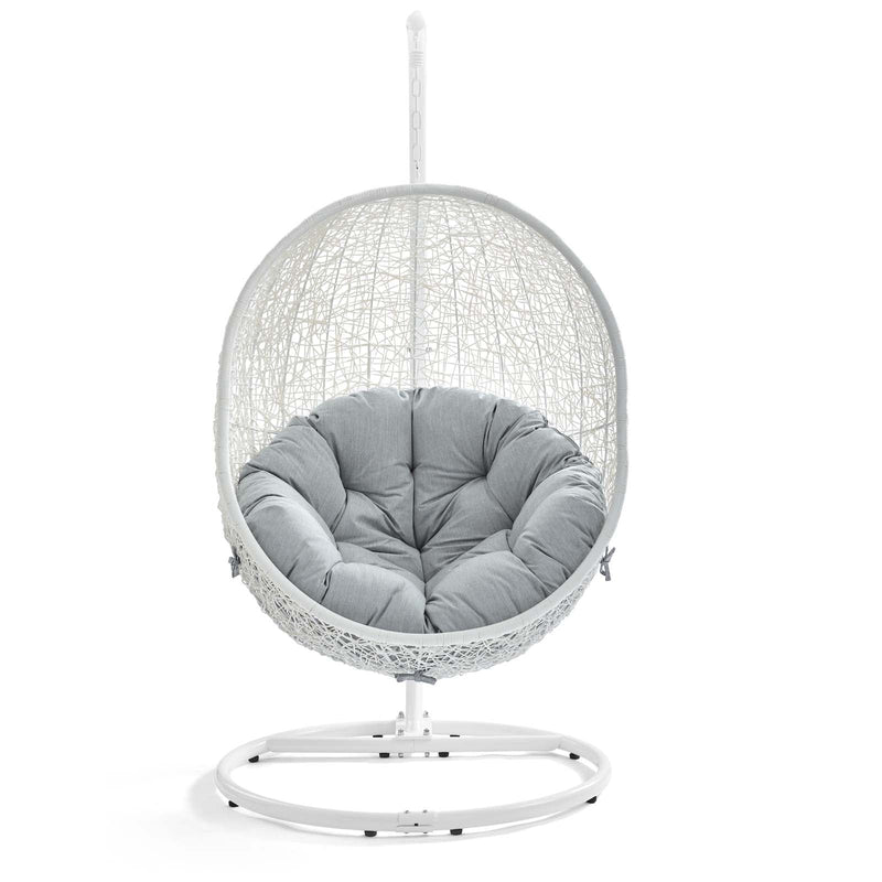 Hide Outdoor Patio Swing Chair With Stand in White