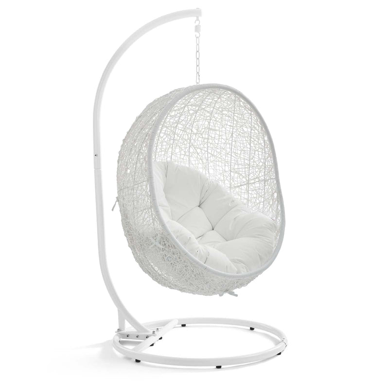 Hide Outdoor Patio Swing Chair With Stand in White