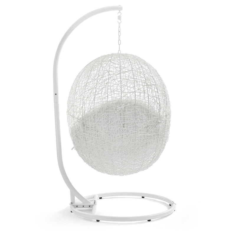 Hide Outdoor Patio Swing Chair With Stand in White