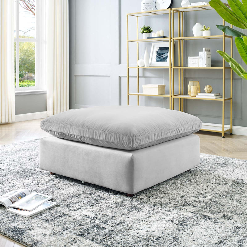 Commix Down Filled Overstuffed Performance Velvet Ottoman