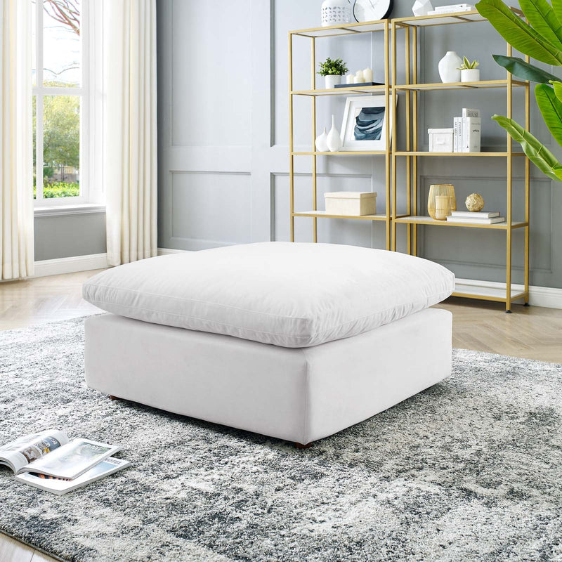 Commix Down Filled Overstuffed Performance Velvet Ottoman