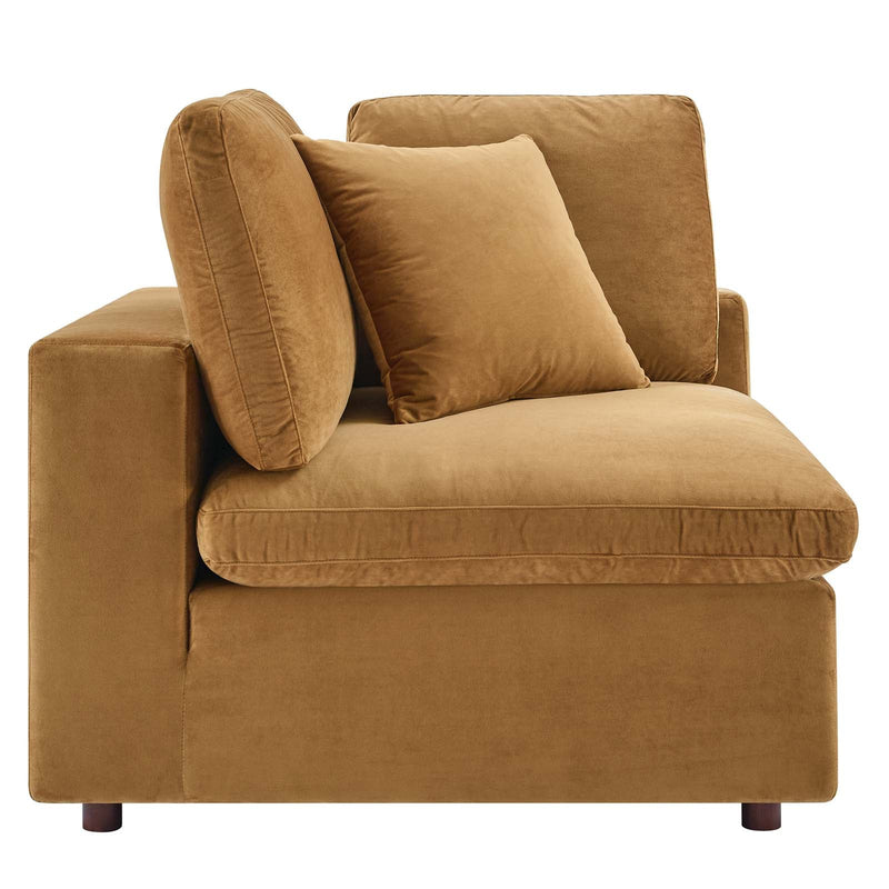 Commix Down Filled Overstuffed Performance Velvet Corner Chair