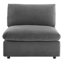 Commix Down Filled Overstuffed Performance Velvet Armless Chair