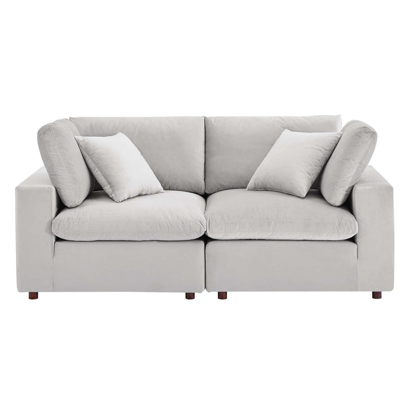 Commix Down Filled Overstuffed Performance Velvet Loveseat