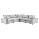 Commix Down Filled Overstuffed Performance Velvet 5-Piece Sectional Sofa