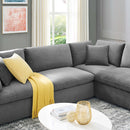 Commix Down Filled Overstuffed Performance Velvet 8-Piece Sectional Sofa