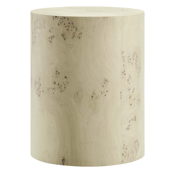 Cosmos 16" Round Burl Wood Side Table