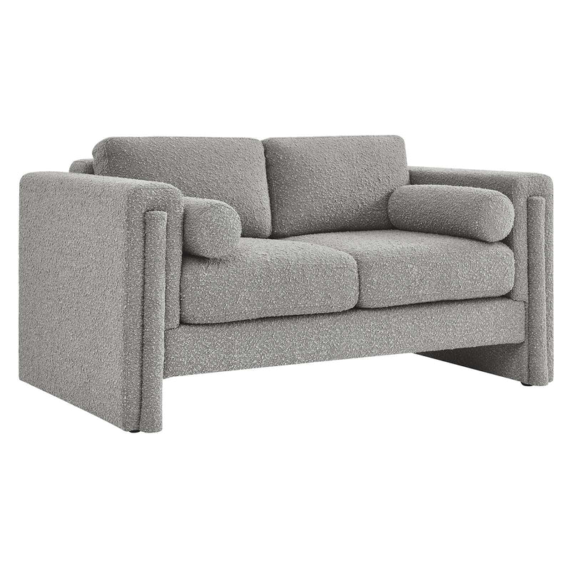 Visible Boucle Fabric Loveseat