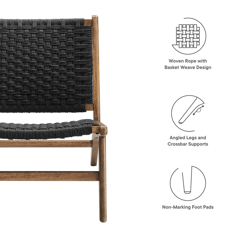 Saoirse Woven Rope Wood Accent Lounge Chair