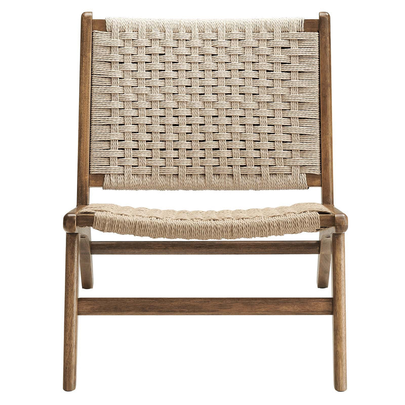 Saoirse Woven Rope Wood Accent Lounge Chair