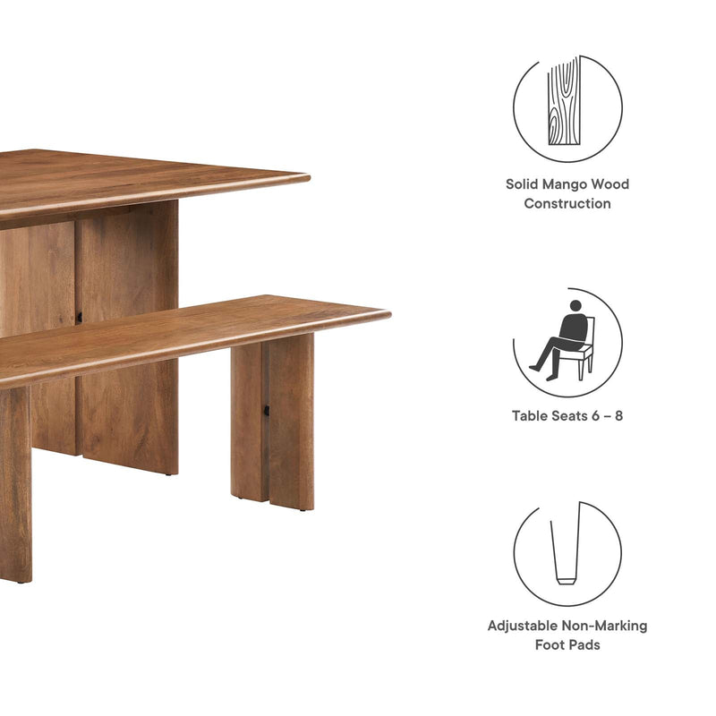 Amistad 72" Wood Dining Table and Bench Set