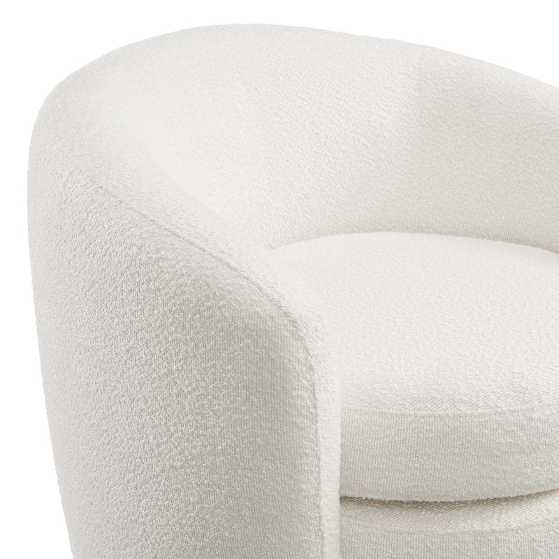 Affinity Upholstered Boucle Fabric Curved Back Armchair