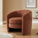 Affinity Upholstered Boucle Fabric Curved Back Armchair