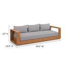 Tahoe Outdoor Patio Acacia Wood 2-Piece Sofa and Coffee Table Set