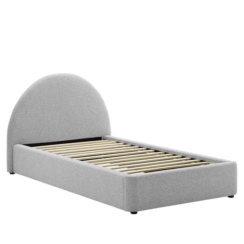 Resort Upholstered Fabric Arched Round Platform Bed