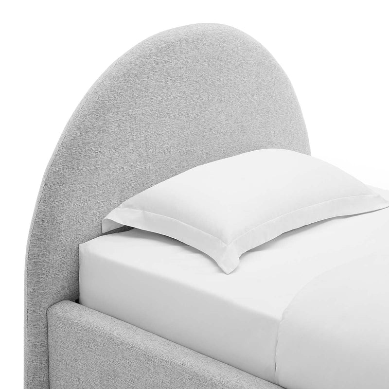 Resort Upholstered Fabric Arched Round Platform Bed