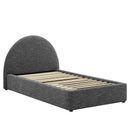 Resort Upholstered Fabric Arched Round Platform Bed