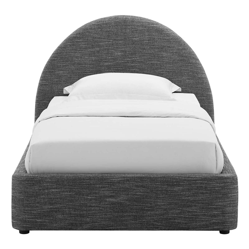 Resort Upholstered Fabric Arched Round Platform Bed