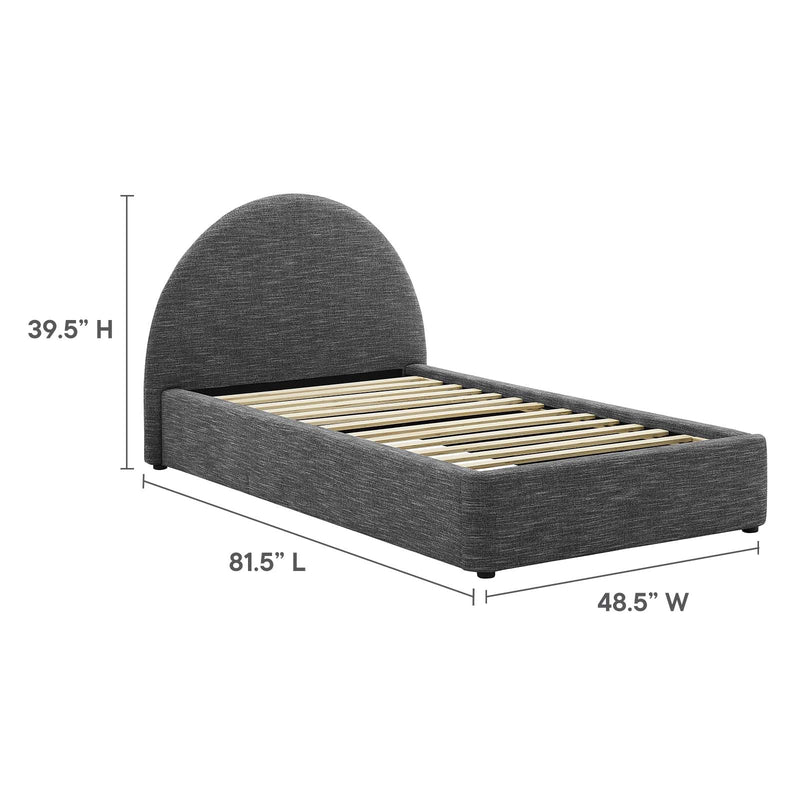 Resort Upholstered Fabric Arched Round Platform Bed