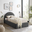 Resort Upholstered Fabric Arched Round Platform Bed