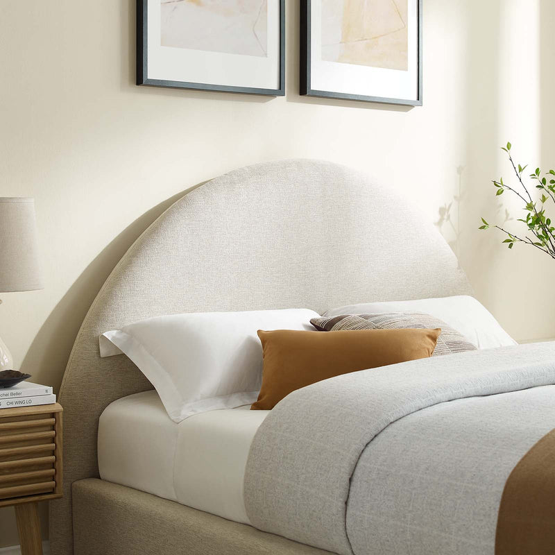 Resort Upholstered Fabric Arched Round Platform Bed