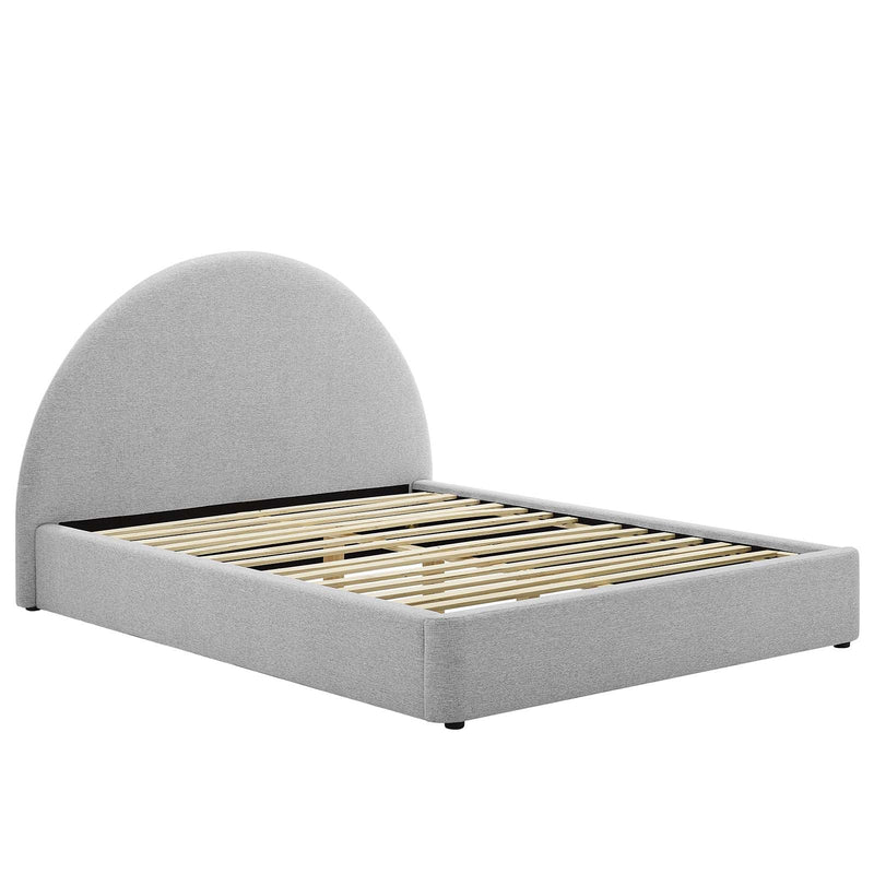 Resort Upholstered Fabric Arched Round Platform Bed