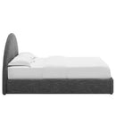 Resort Upholstered Fabric Arched Round Platform Bed