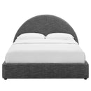 Resort Upholstered Fabric Arched Round Platform Bed