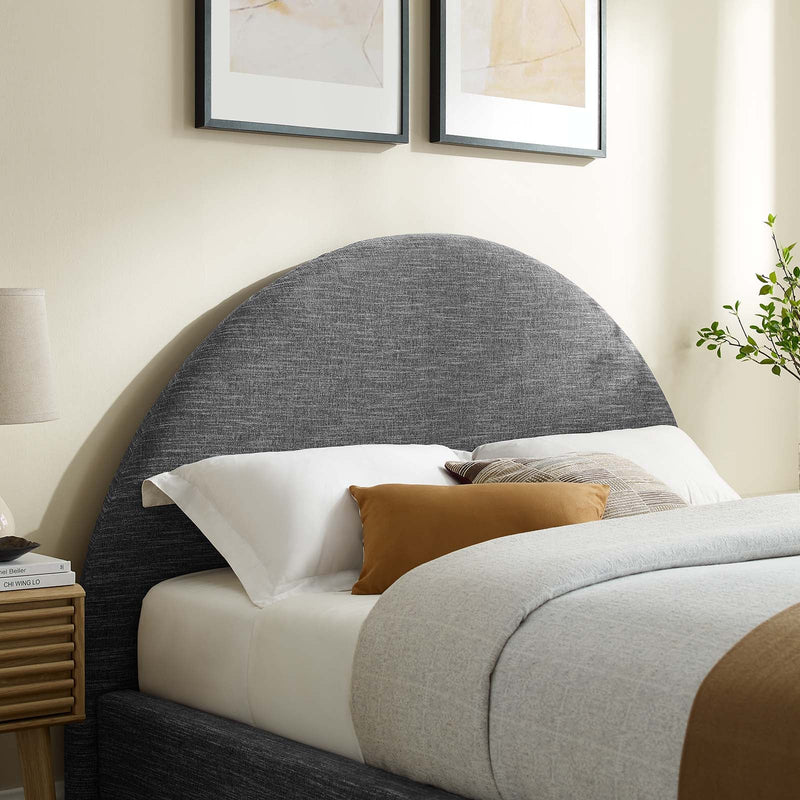 Resort Upholstered Fabric Arched Round Platform Bed