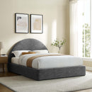 Resort Upholstered Fabric Arched Round Platform Bed