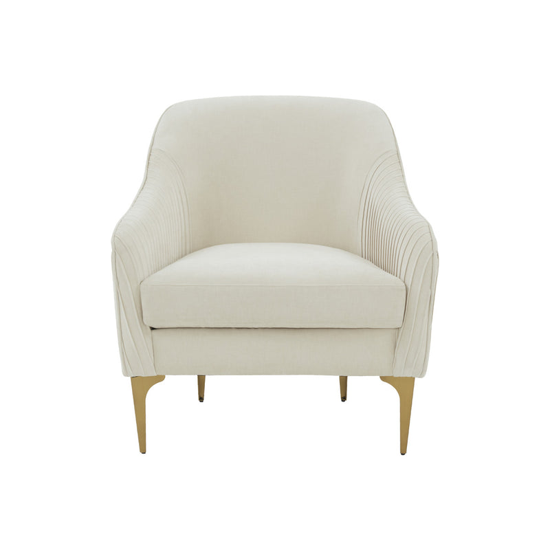 Serena Velvet Accent Chair with Brass Legs