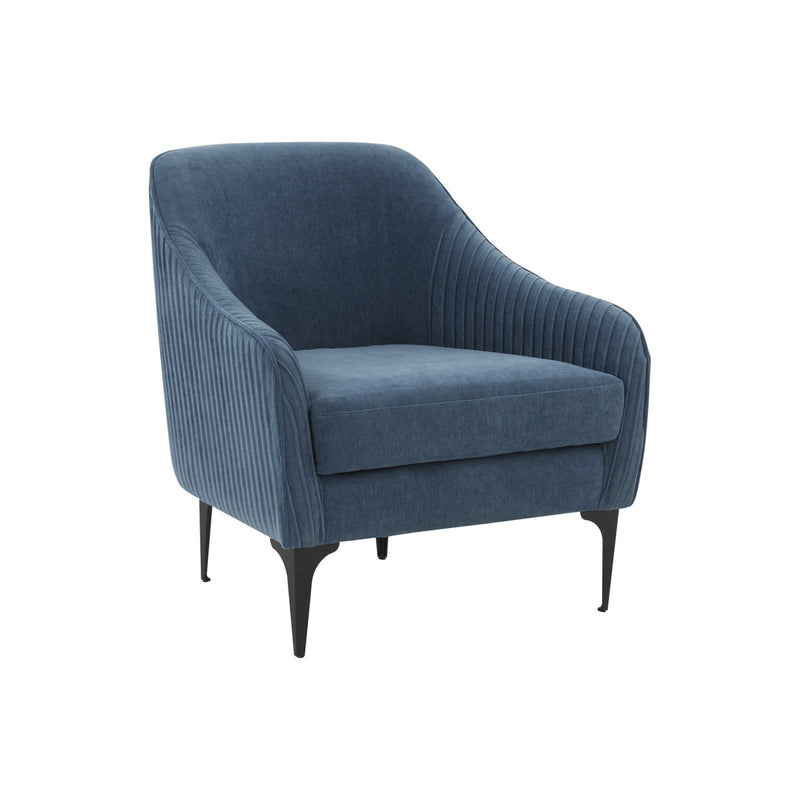 Serena Velvet Accent Chair with Black Legs