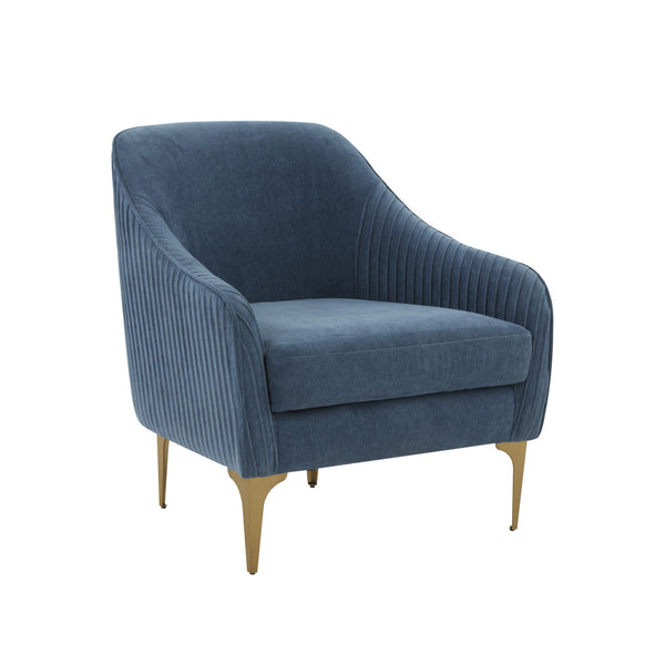 Serena Velvet Accent Chair with Brass Legs