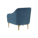 Serena Velvet Accent Chair with Brass Legs