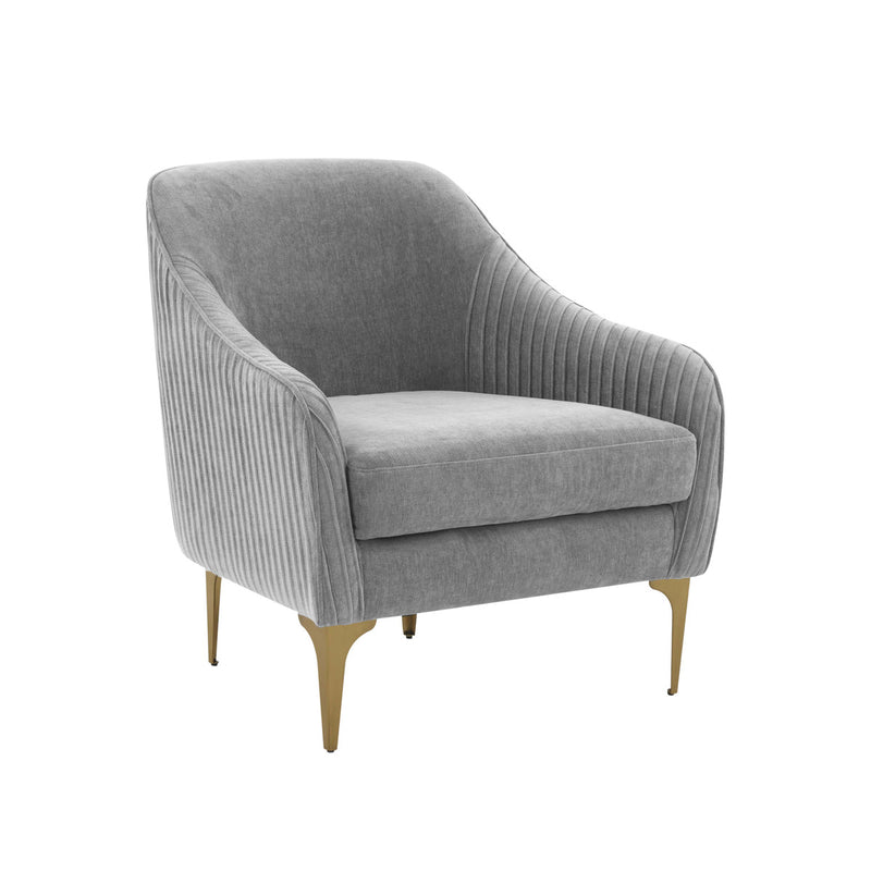 Serena Velvet Accent Chair with Brass Legs