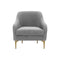 Serena Velvet Accent Chair with Brass Legs