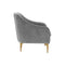 Serena Velvet Accent Chair with Brass Legs